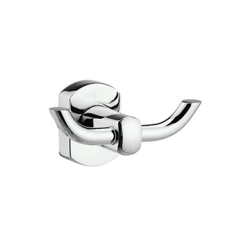 Skorter | Polished Chrome Modern Bathroom Accessory Set Silver Towel Holder/Bath Shelf