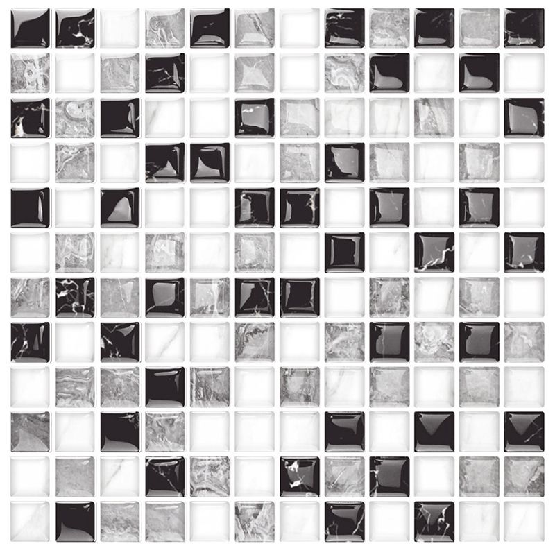 Skorter | 12"x 12" Resin Mosaic Tiles Square Self-adhesive Tiles for Backsplash & Wall Tile