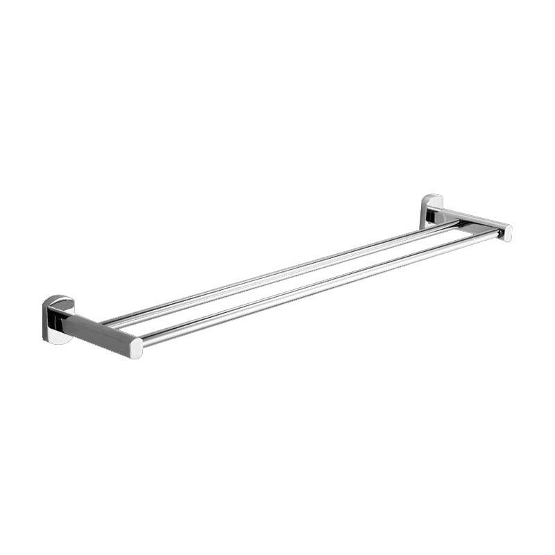Skorter | Polished Chrome Modern Bathroom Accessory Set Silver Towel Holder/Bath Shelf