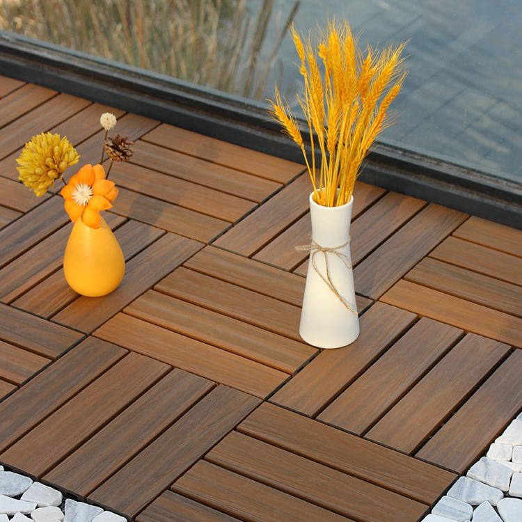 Skorter | Deck Plank drilled hardwood tiles exterior flooring