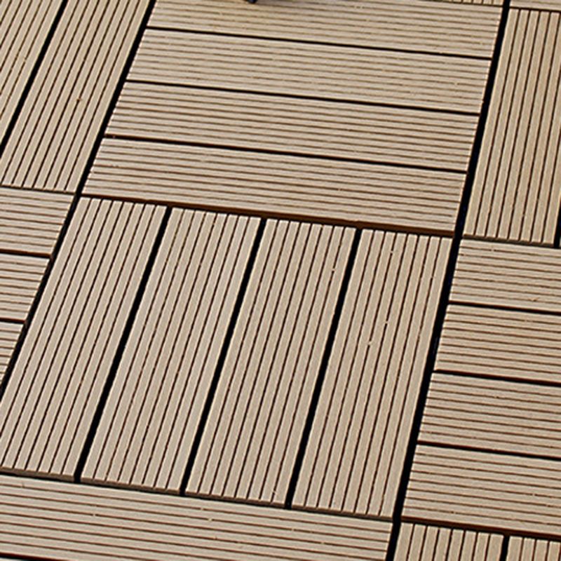 Skorter | 12" X 12" 4-Slat Square Deck/Patio Floor Tiles Snap Installation Floor Plank Tiles