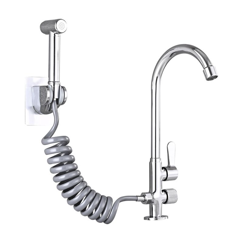 Skorter | Single Cold Water Valve Uniform Color High Arc Deck Mounted Bathtub Faucet