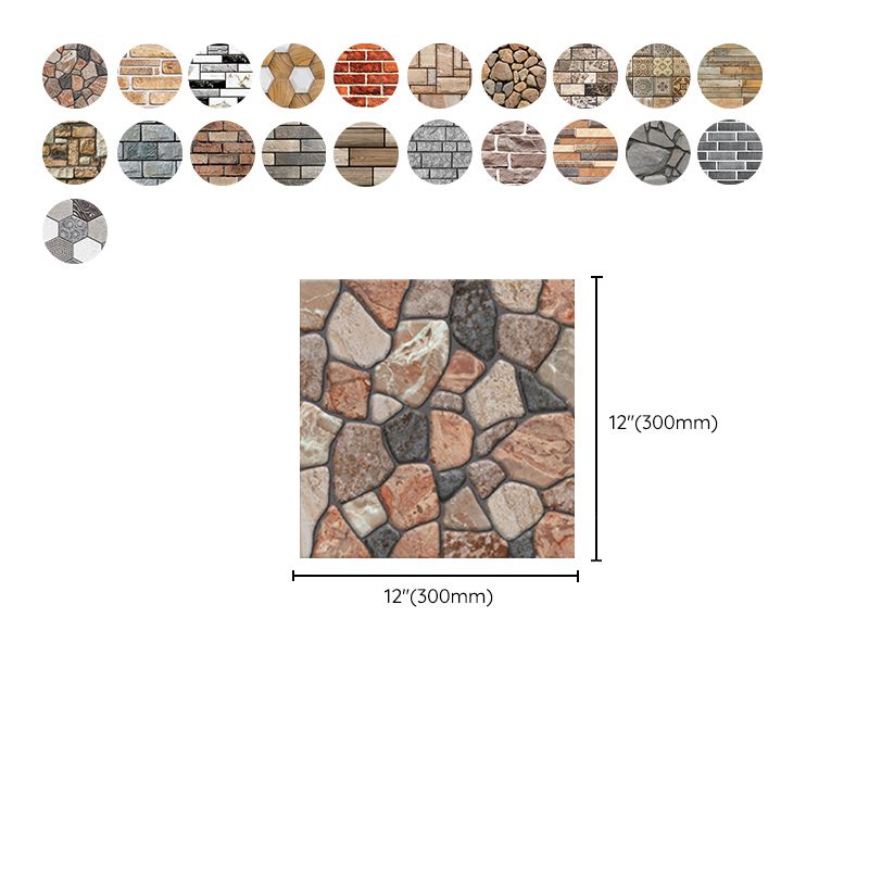Skorter | Pattern Matte Color Stone Peel and Stick Mosaic Tile Peel and Stick Tile Set of 5