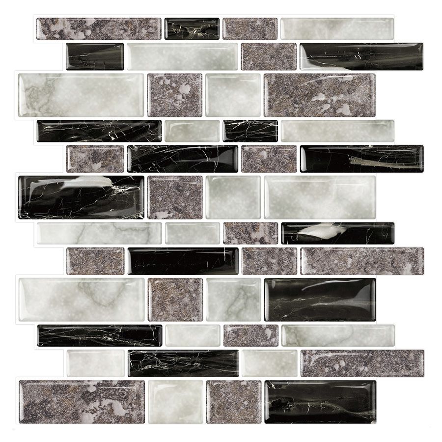 Skorter | 12"x 12" Resin Mosaic Tiles Square Self-adhesive Tiles for Backsplash & Wall Tile