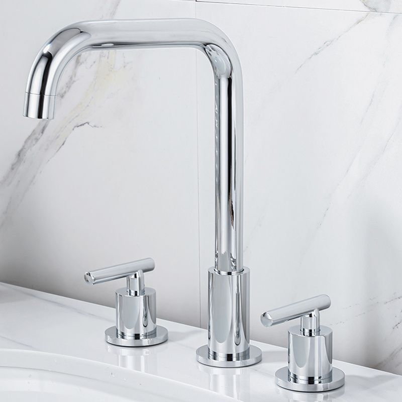 Skorter | Modern 2-Handle Bathroom Sink Faucet 3-Hole Widespread Bathroom Faucet