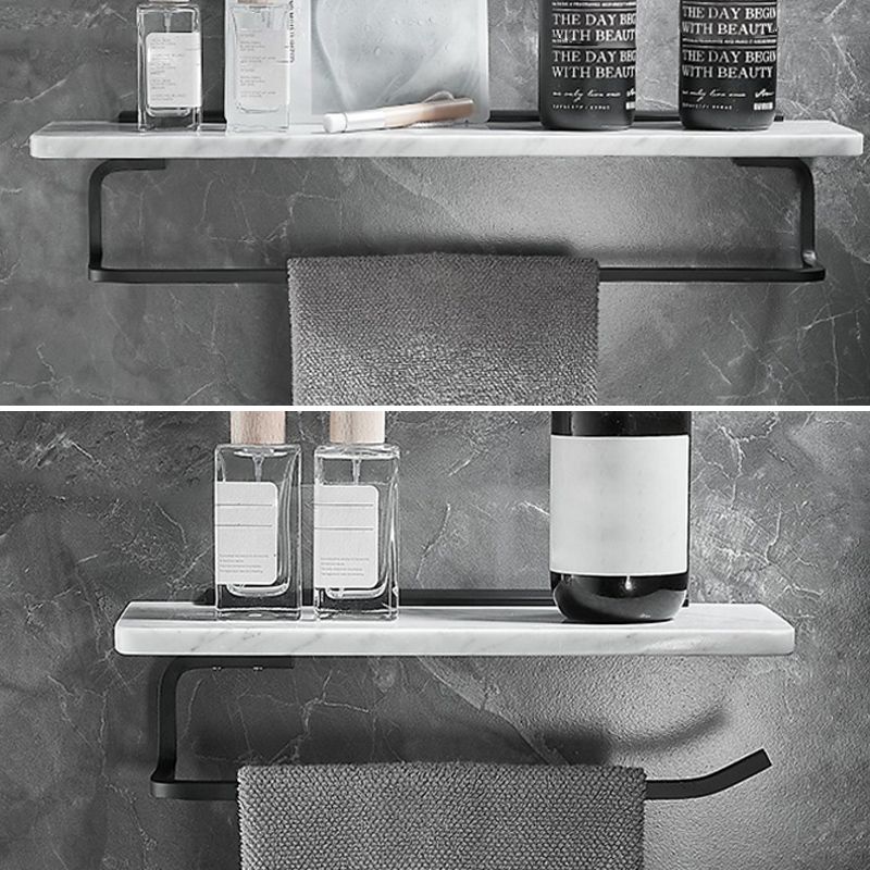 Skorter | Metal and Marble Bathroom Hardware Set as a Single Piece or as a Set in Black