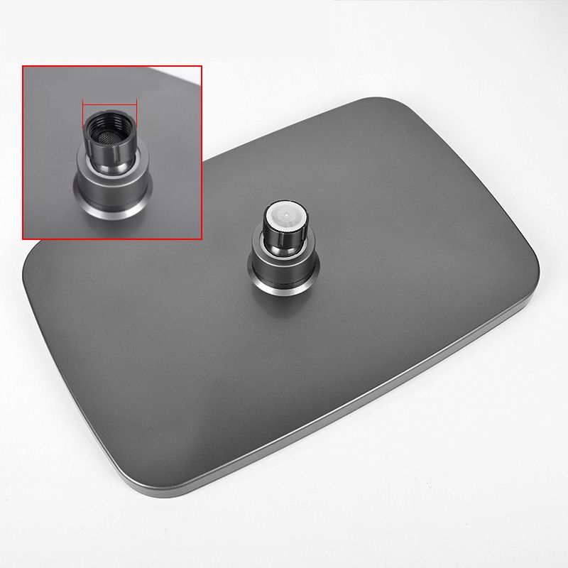 Skorter | Modern Gray Showerhead Combo Standard Spray Pattern Rectangular Large Showerhead