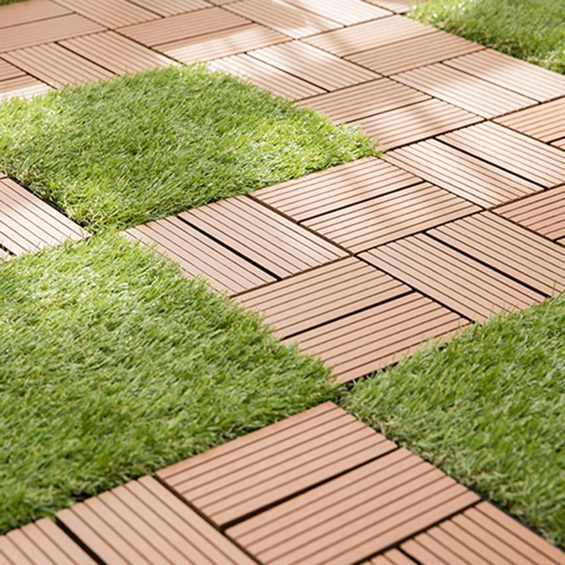 Skorter | Composite Plank Tiles Striped Pattern Square Deck Flooring Outdoor Patio