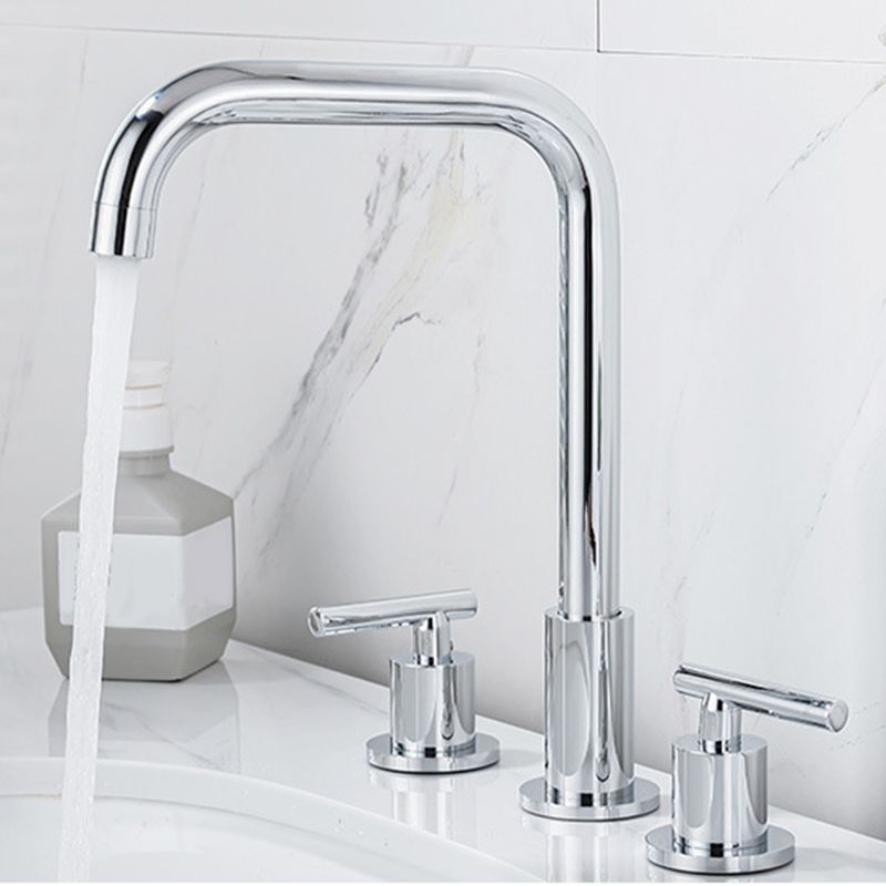 Skorter | Modern 2-Handle Bathroom Sink Faucet 3-Hole Widespread Bathroom Faucet