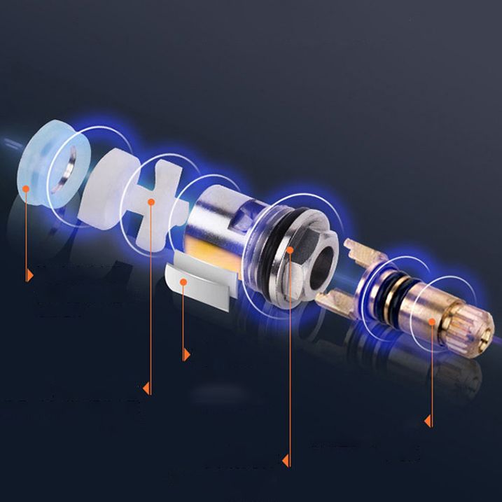 Skorter | Contemporary Centerset Faucet Knob Handle Low Arc Solid Brass Faucet