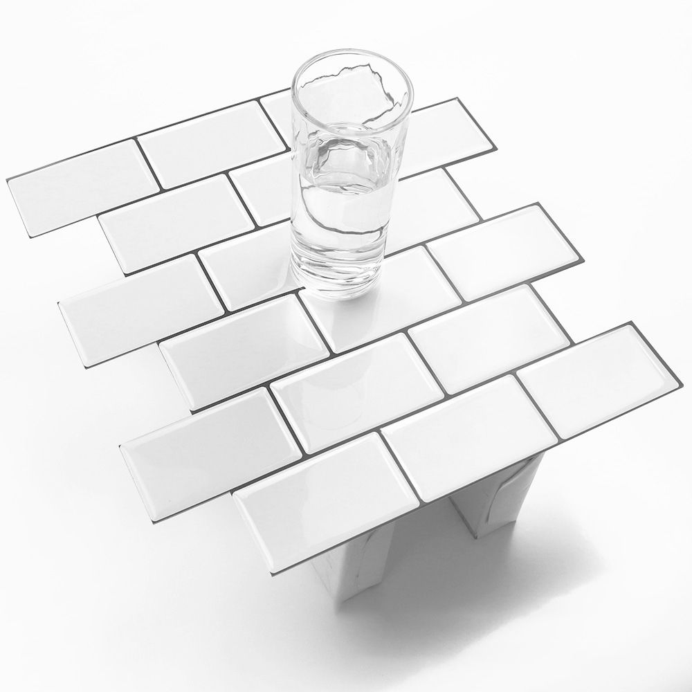 Skorter | 12"x 12" Resin Mosaic Tiles Square Self-Adhesive Tiles for Backsplash & Wall Tile
