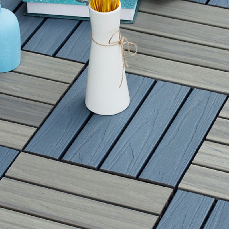 Skorter | 12" X 12" 4-Slat Square PVC Floor Tiles With Interlocking Installation Floor Plates Tiles