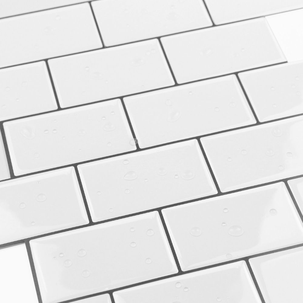 Skorter | 12"x 12" Resin Mosaic Tiles Square Self-adhesive Tiles for Backsplash & Wall Tile