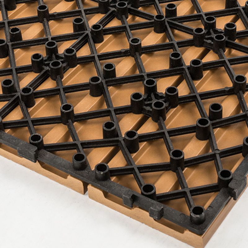 Skorter | 12" X 12" 4-Slat Square PVC Floor Tiles With Interlocking Installation Floor Plates Tiles