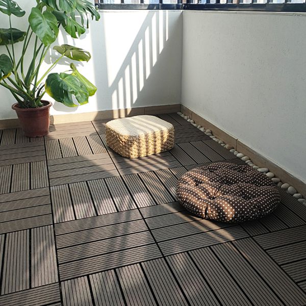 Skorter | 11 Pack 12" X 12" Square Deck/Patio Tiles Snap Fit for Outdoor Patio Tiles