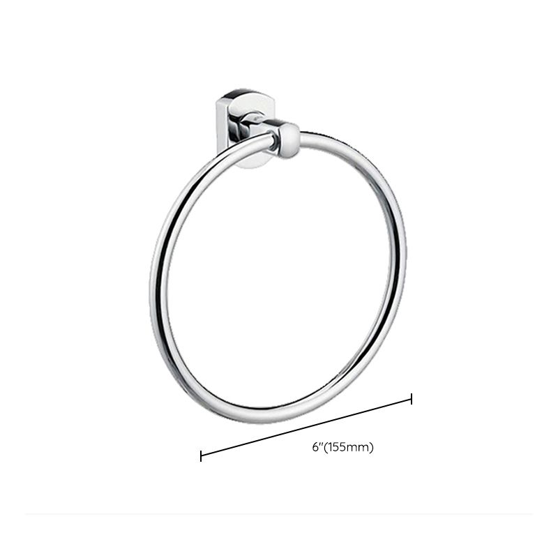 Skorter | Polished Chrome Modern Bathroom Accessory Set Silver Towel Holder/Bath Shelf