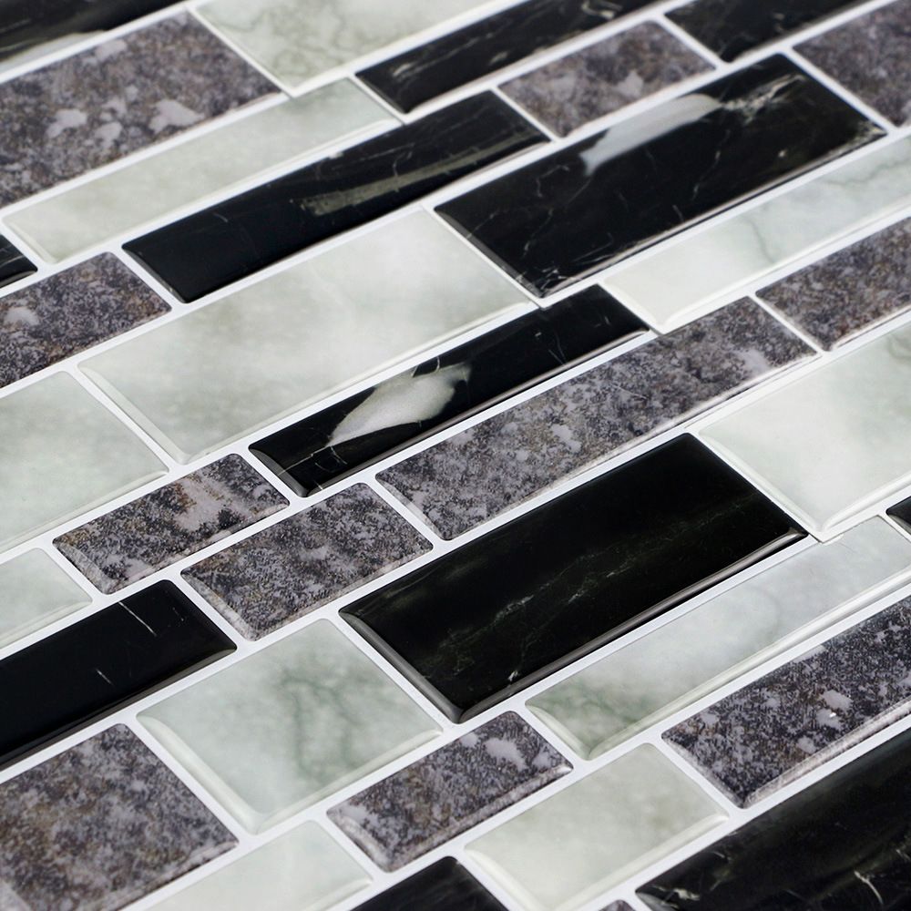 Skorter | 12"x 12" Resin Mosaic Tiles Square Self-Adhesive Tiles for Backsplash & Wall Tile