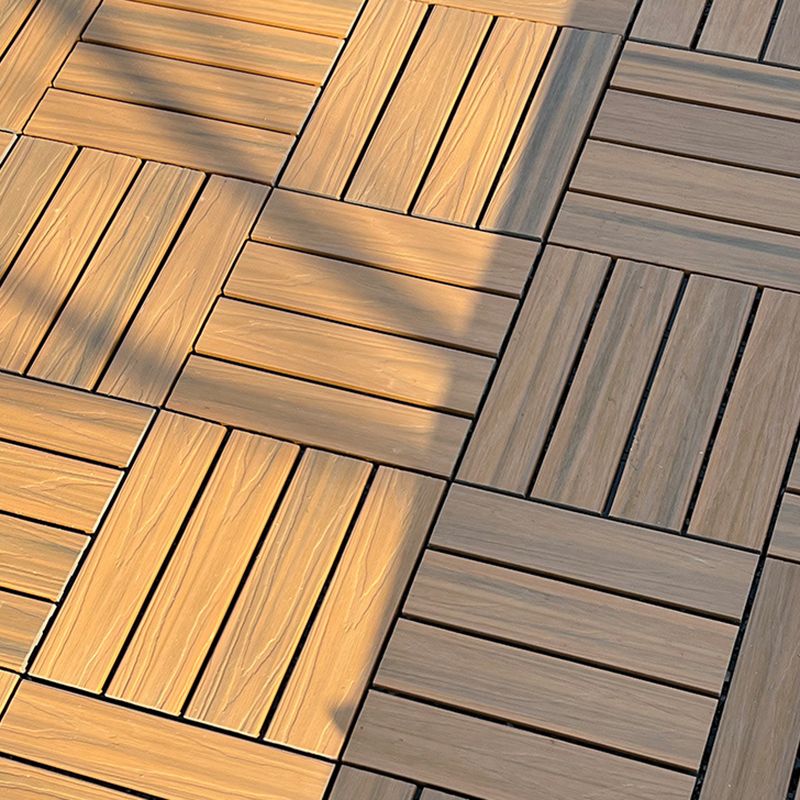 Skorter | 12" X 12" 4-Slat Square PVC Floor Tiles Snap-Fit Installation Floor Tiles