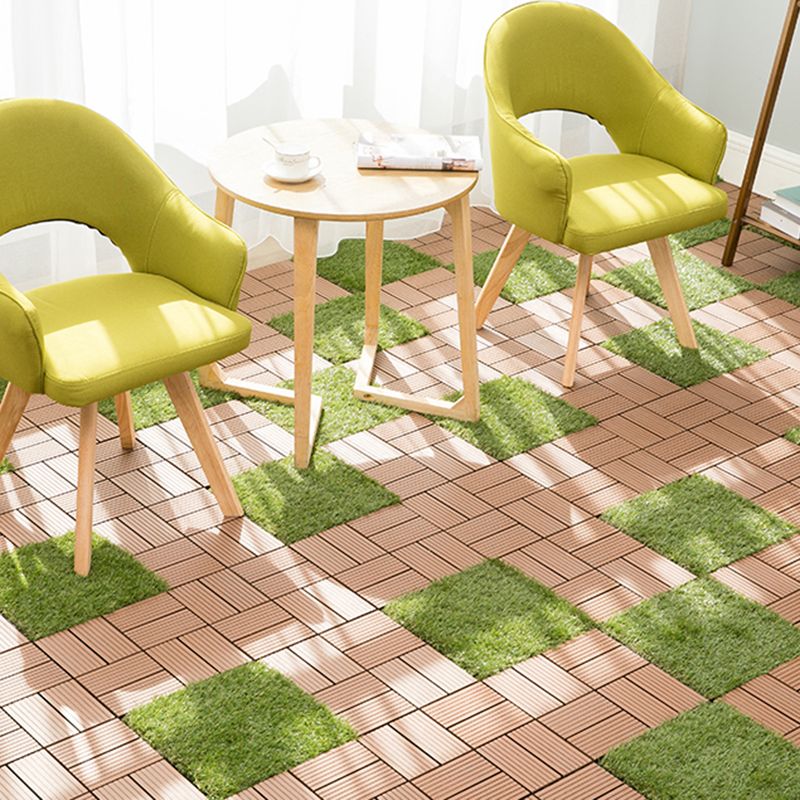 Skorter | Composite Plank Tiles Striped Pattern Square Deck Flooring Outdoor Patio