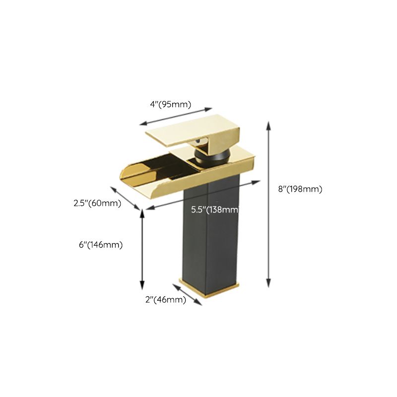 Skorter | Modern Waterfall Spout Sink Faucet with LED Brass Sink Faucet