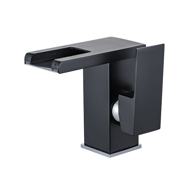 Skorter | Waterfall basin mixer tap square lever handle with LED three-color light