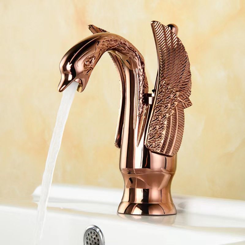 Skorter | Full brass bathroom sink faucet hot and cold water single lever sink faucet