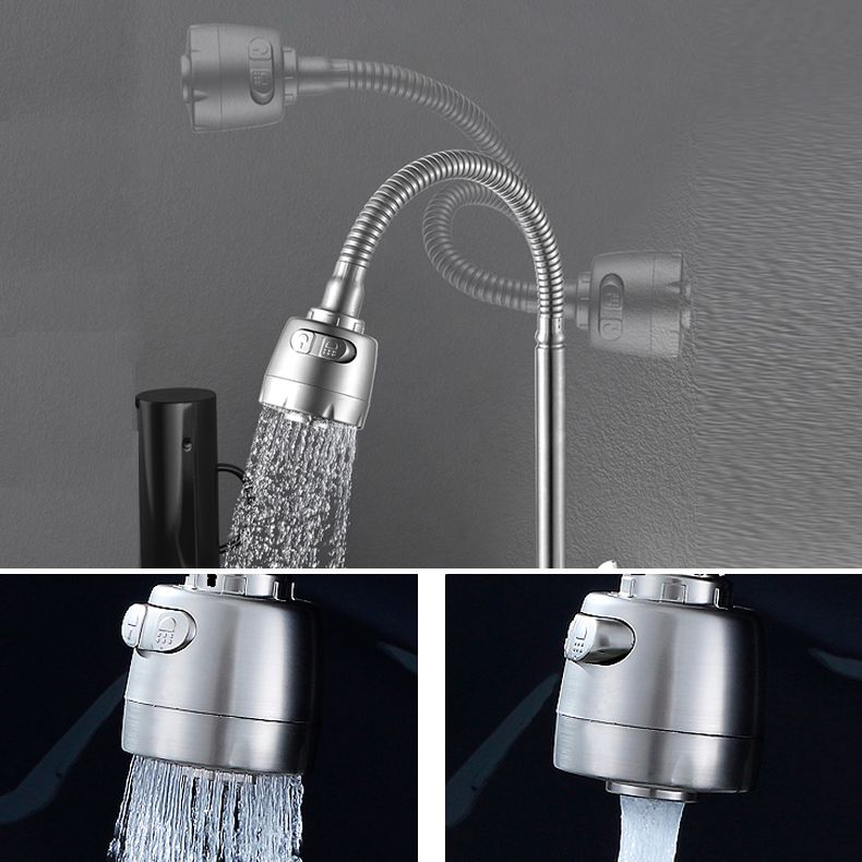 Skorter | Modern Bridge Faucet 304 Stainless Steel Knob Handle Swivel Spout Wall Mounted Faucet