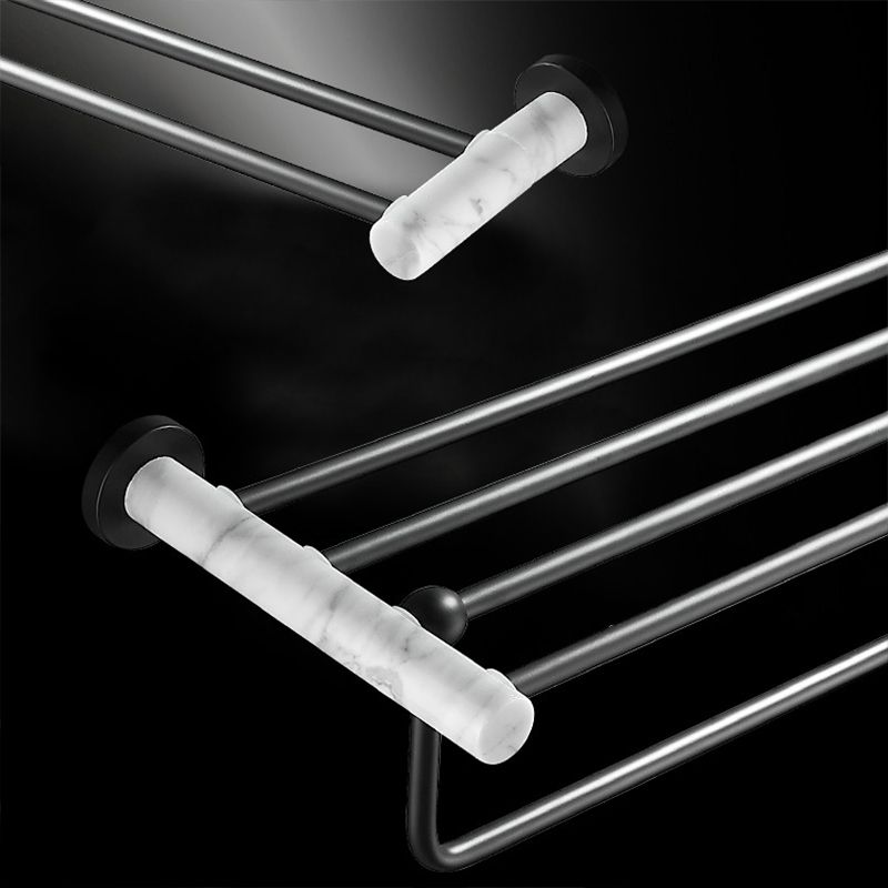 Skorter | Metal and Marble Bathroom Hardware Set as a Single Piece or as a Set in Black