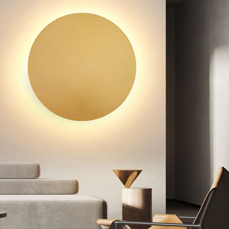 Skorter | Orr Modern Round Wall Lamp - Black/White/Gold, Metal, Living Room
