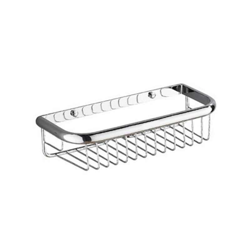 Skorter | Polished Chrome Modern Bathroom Accessory Set Silver Towel Holder/Bath Shelf