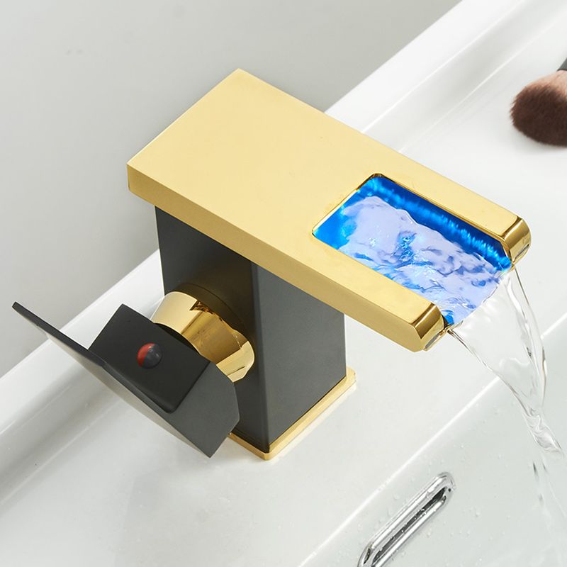 Skorter | Modern Waterfall Spout Sink Faucet with LED Brass Sink Faucet