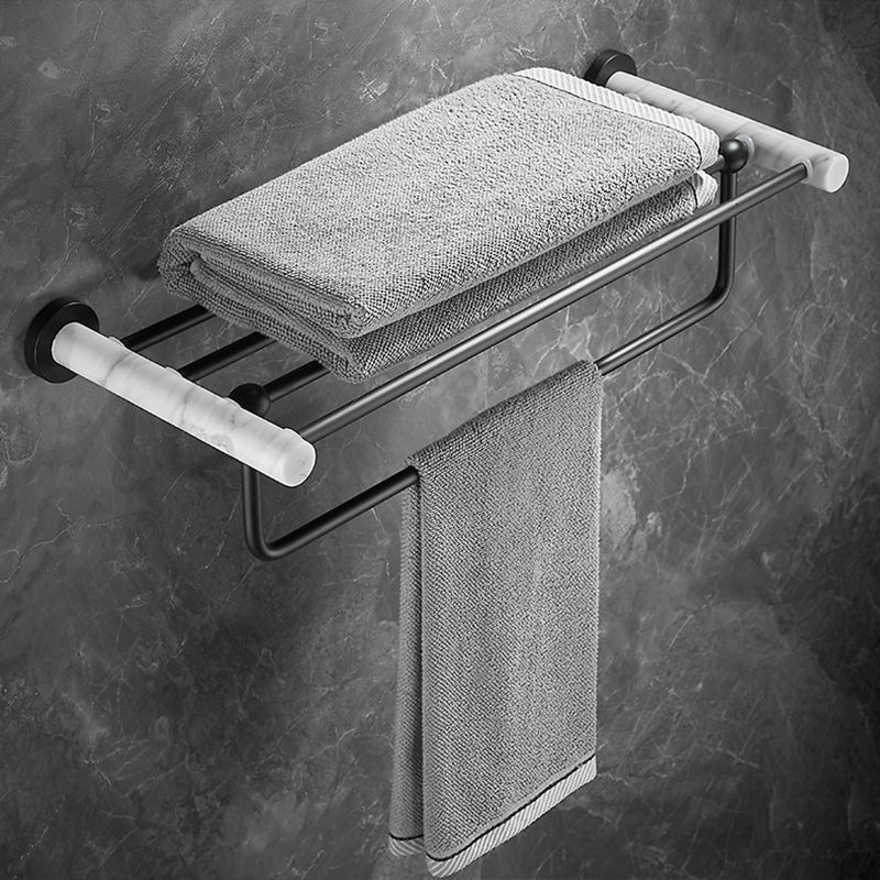 Skorter | Metal and Marble Bathroom Hardware Set as a Single Piece or as a Set in Black