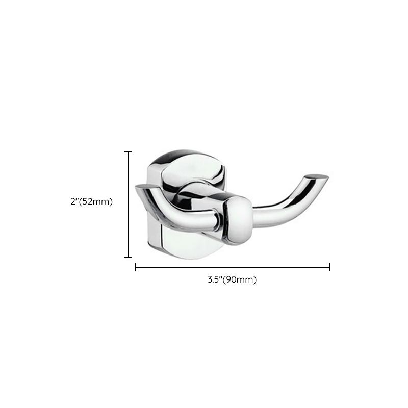 Skorter | Polished Chrome Modern Bathroom Accessory Set Silver Towel Holder/Bath Shelf