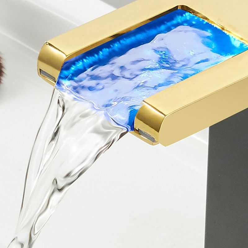Skorter | Modern Waterfall Spout Sink Faucet with LED Brass Sink Faucet