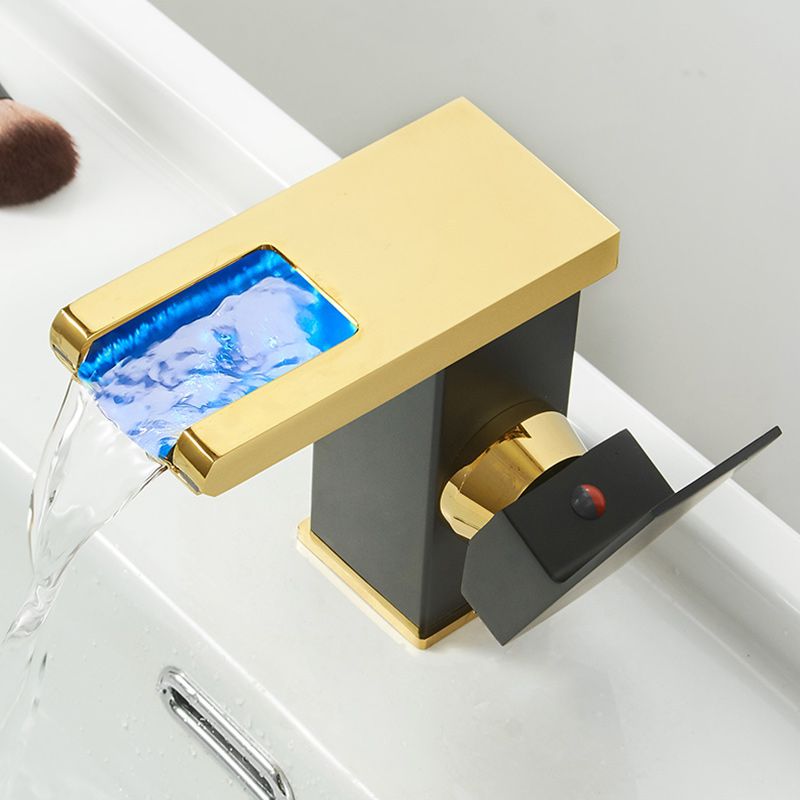 Skorter | Modern Waterfall Spout Sink Faucet with LED Brass Sink Faucet