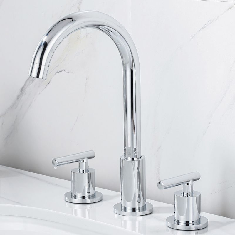 Skorter | Modern 2-Handle Bathroom Sink Faucet 3-Hole Widespread Bathroom Faucet