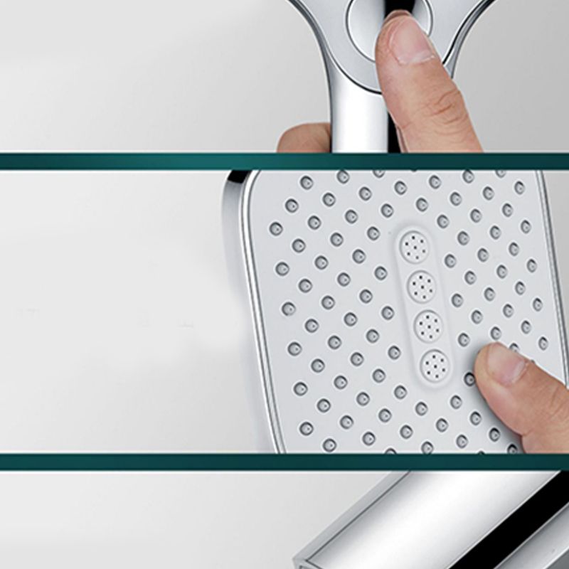 Skorter | Rectangular Self-Cleaning Hand Shower Adjustable Spray Pattern Wall-Mounted Hand Shower