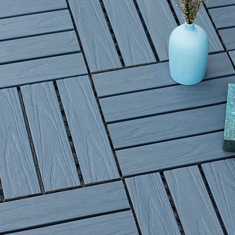 Skorter | 12" X 12" 4-Slat Square PVC Floor Tiles With Interlocking Installation Floor Plates Tiles