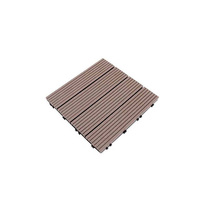 Skorter | 12" X 12" 4-Slat Square Deck/Patio Floor Tiles Snap Installation Floor Plank Tiles