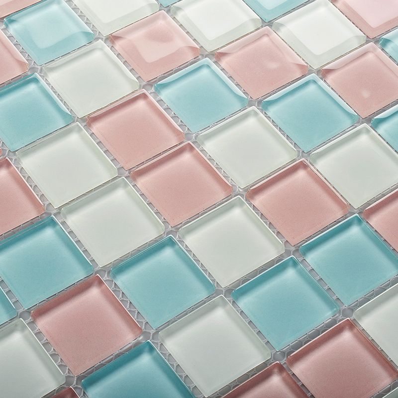 Skorter | 12" x 12" Peel & Stick Glass Square Grid Mosaic Peel and Stick Tile 10-Pack