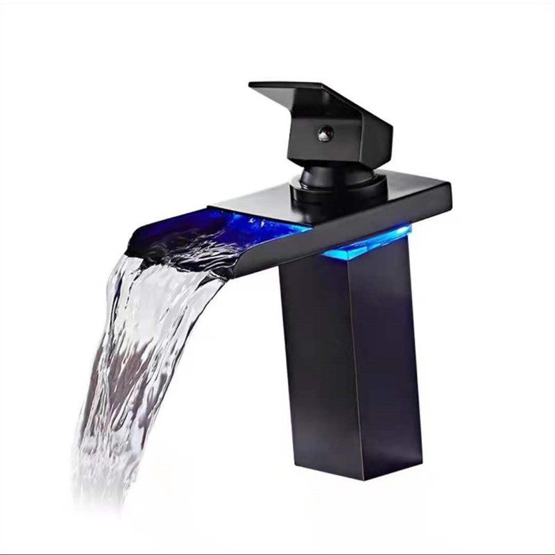Skorter | Single-Handle Basin Faucet 1-Hole Widely Used Bathroom Sink Faucet with LED Lighting