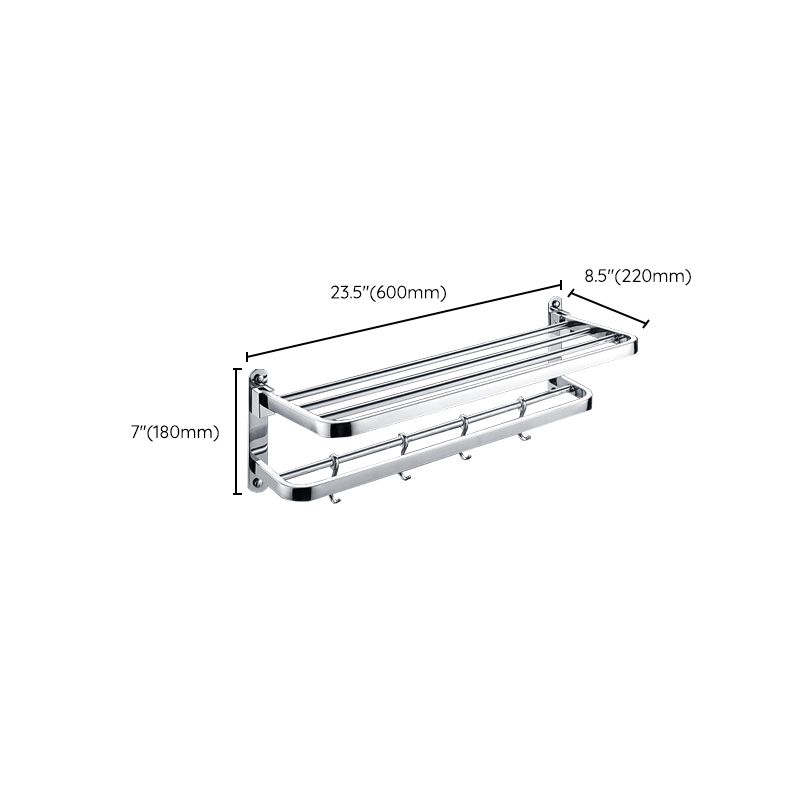 Skorter | Chrome Modern Bathroom Hardware Set Stainless Steel Towel Hook/Towel Bar & Bath Shelf
