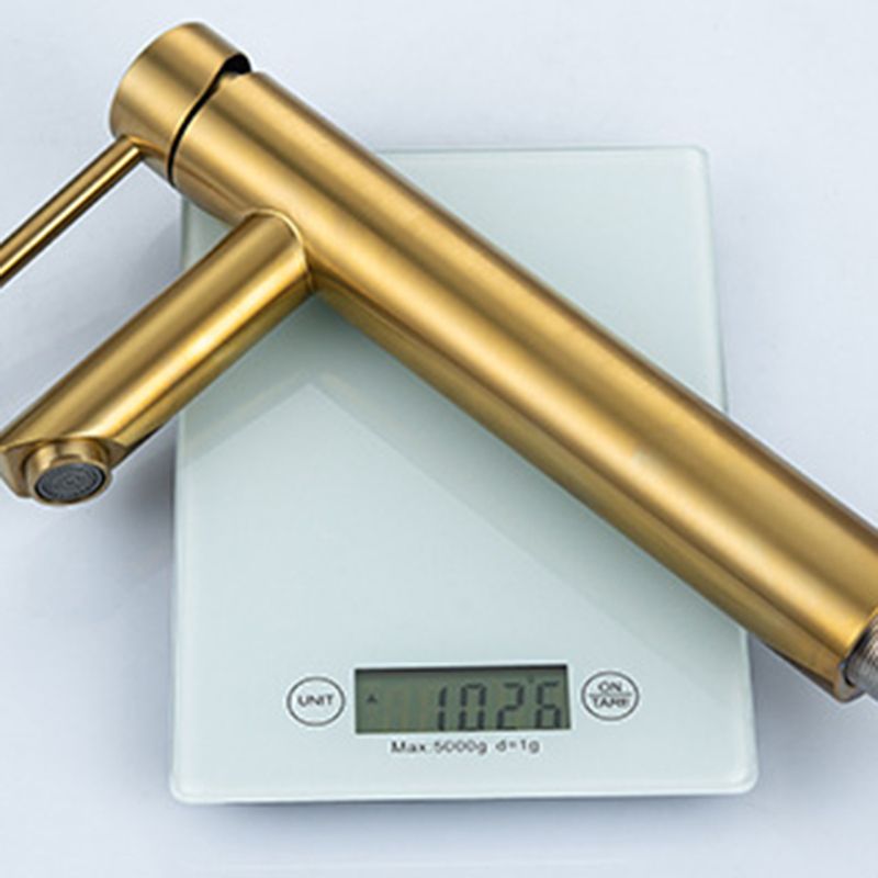 Skorter | 1-Handle Gold Nickel Wide-Running Faucet Single Hole Lever Sink Faucet with Drain