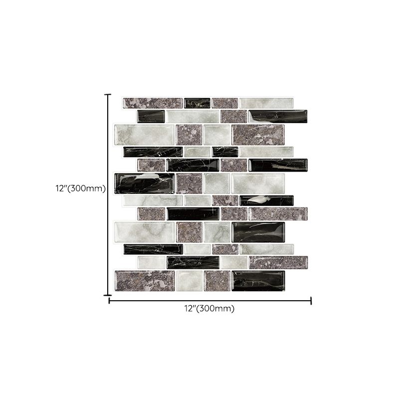 Skorter | 12"x 12" Resin Mosaic Tiles Square Self-adhesive Tiles for Backsplash & Wall Tile