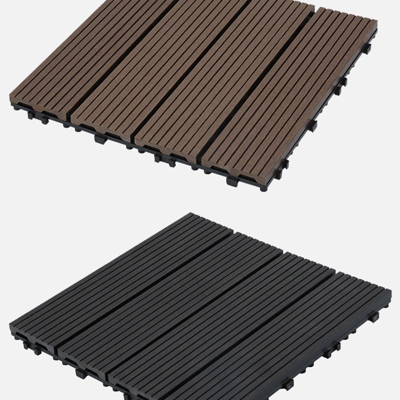 Skorter | 12" X 12" Deck/Patio floor tiles 4-Slat Square for outdoor patio tiles