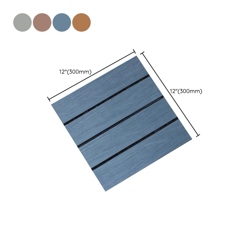 Skorter | 12" X 12" 4-Slat Square PVC Floor Tiles With Interlocking Installation Floor Plates Tiles