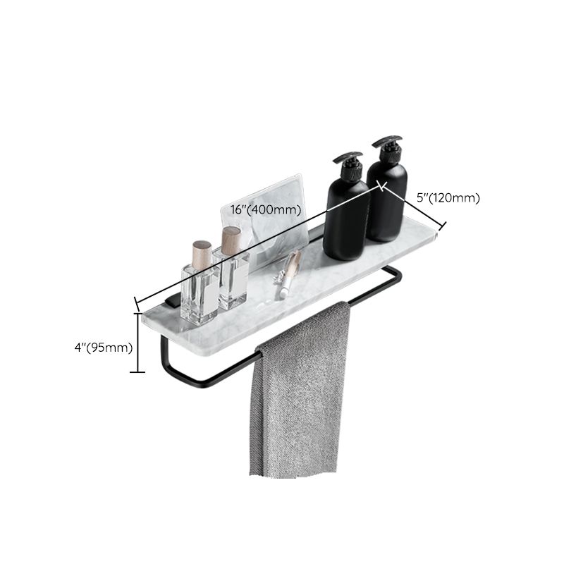 Skorter | Metal and Marble Bathroom Hardware Set as a Single Piece or as a Set in Black