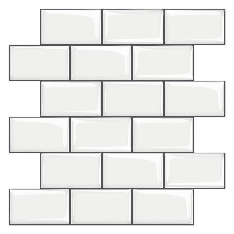 Skorter | 12"x 12" Resin Mosaic Tiles Square Self-adhesive Tiles for Backsplash & Wall Tile