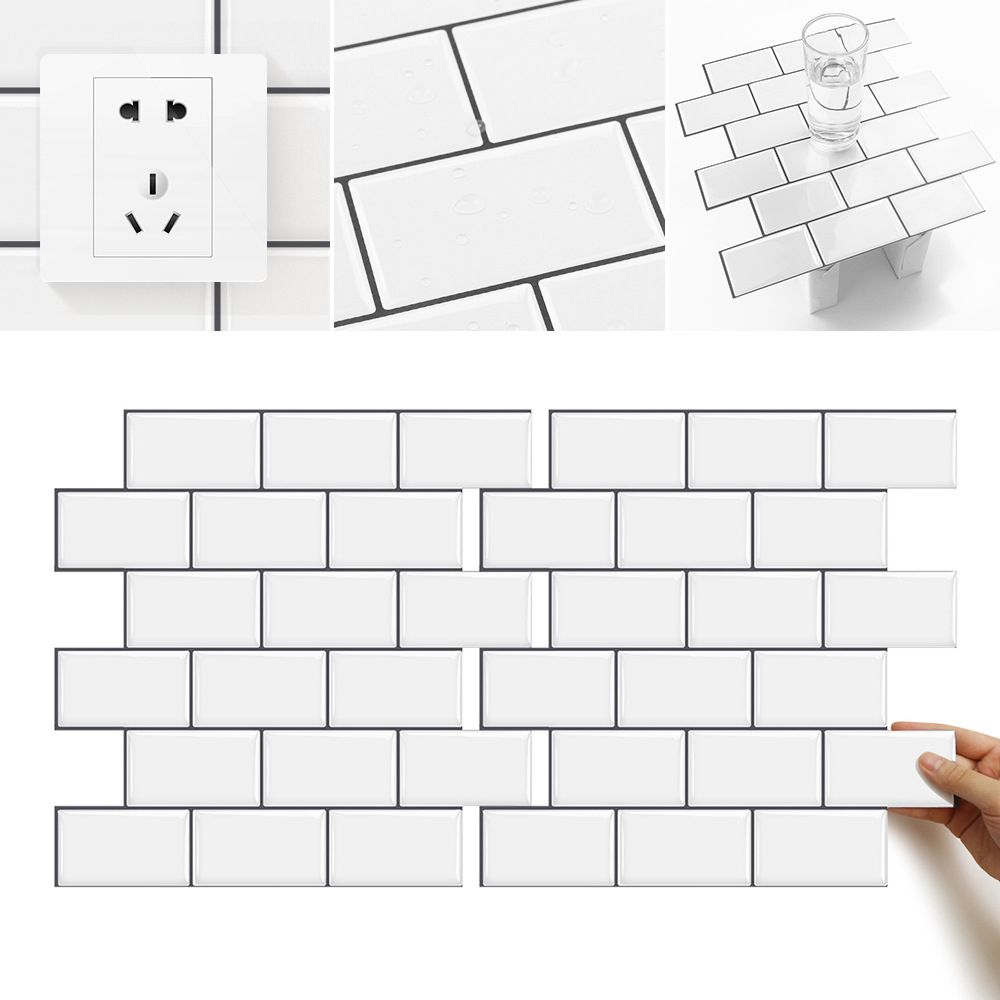 Skorter | 12"x 12" Resin Mosaic Tiles Square Self-Adhesive Tiles for Backsplash & Wall Tile