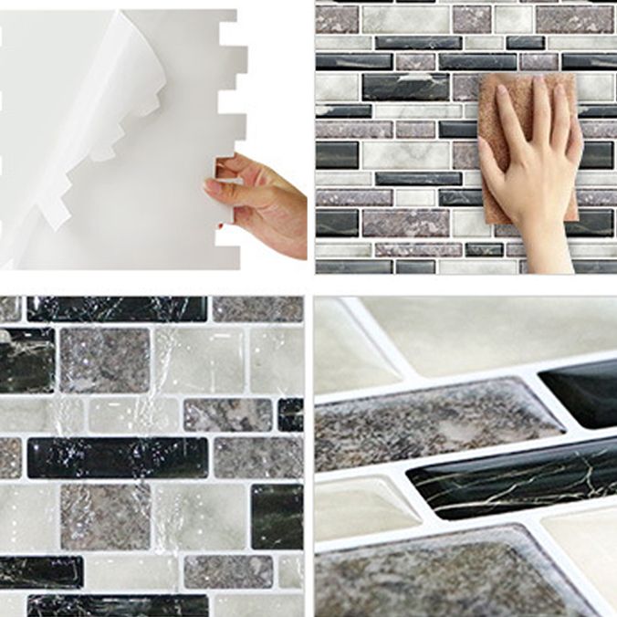 Skorter | 12"x 12" Resin Mosaic Tiles Square Self-Adhesive Tiles for Backsplash & Wall Tile